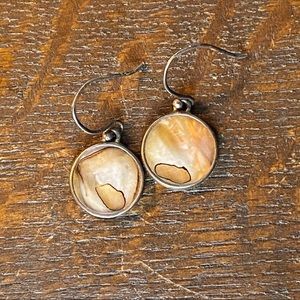 Sterling silver pearlescent drop earrings